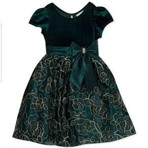 RARE EDITIONS TODDLER GIRL VELVET DRESS